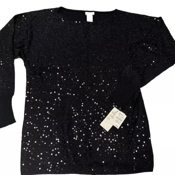 NWT NEIMAN MARCUS Sequin Embellished Sweater size S - Picture 1 of 3